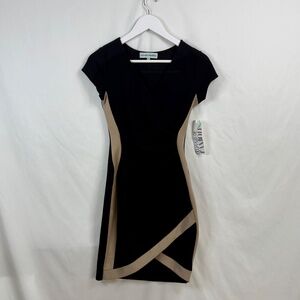 Almost Famous Black and Tan Mini Dress